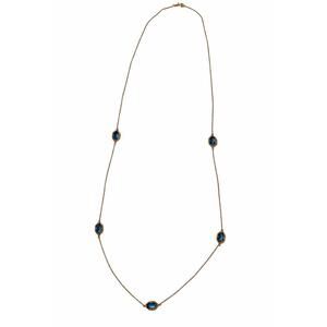 Dyadema Sterling Silver 36” Necklace Made In Italy Rose Gold With Blue Stones